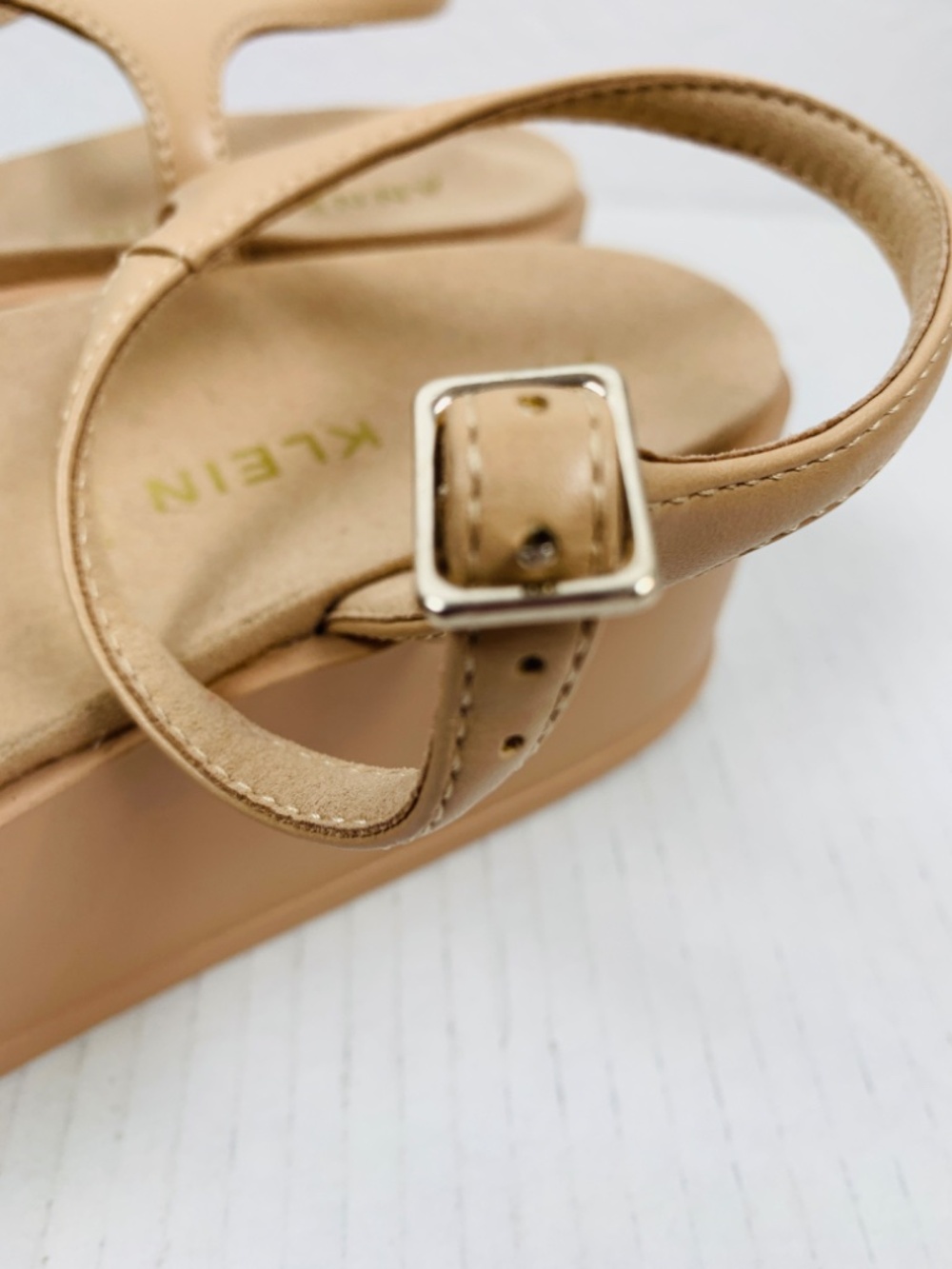 Anne Klein Virginia Rhinestone Platform Wedge Sandals Tan Beige 11M AKVIRGINIA - Picture 8 of 15